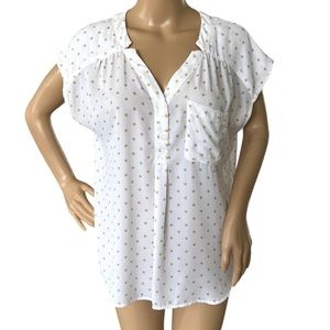 New York & Company Polka Dot Sheer Sleeveless Top